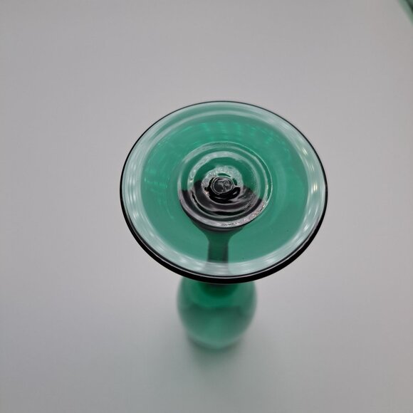 Green Libbey Champagne Flute Glass Vintage - Picture 4 of 6